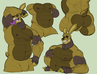 anthro big_butt black_sclera bulge butt machine male muscular muscular_male nipples overweight overweight_male pecs solo tongue tongue_out yellow_eyes tanukiednuki five_nights_at_freddy's five_nights_at_freddy's_3 scottgames vlatt23_pose springdad_springtrap_(fnaf) springtrap_(fnaf) animatronic lagomorph leporid mammal rabbit robot absurd_res hi_res