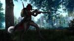 5_fingers anthro backpack cloak clothed clothing duo ear_piercing female fingers fur gloves gun hair handwear holding_object holding_weapon long_tail military multicolored_body multicolored_fur piercing ranged_weapon solo_focus sound_effects standing tail vss_vintorez weapon amarihel sound_warning playerunknown's_battlegrounds vix_blackhunt canid canine mammal otusian 16:9 animated digital_media_(artwork) full-length_portrait hi_res high_framerate portrait short_playtime sound webm widescreen