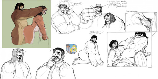 4_fingers anthro biped claws clitoris clothed clothing dialogue erection facial_hair female fingers fully_clothed genitals hair holding_head kneeling long_hair looking_back male male/female muscular muscular_anthro muscular_female muscular_male nude open_mouth penetration pubes sex simple_background text thought_bubble vaginal vaginal_penetration vulva eggy_weggi the_simpsons homer_simpson neera_(eggy_weggi) sona_(eggy_weggi) felid mammal pantherine tiger english_text hi_res sketch_page