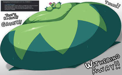 belly big_belly big_butt butt dialogue female green_body huge_belly huge_butt hyper hyper_belly hyper_butt monobutt morbidly_obese morbidly_obese_female morbidly_obese_humanoid obese obese_female obese_humanoid overweight overweight_female overweight_humanoid solo text shweetmagnet nintendo pokemon generation_5_pokemon humanoid maractus pokemon_(species) 2026 absurd_res digital_media_(artwork) english_text hi_res