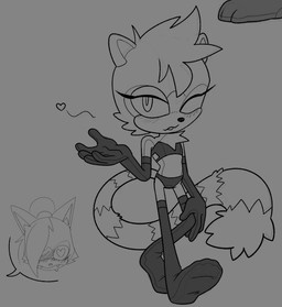 anthro armwear blowing_kiss blush bra clothing duo elbow_gloves female female_anthro flat_chested gloves hand_on_leg handwear heart_eyes heart_symbol legwear lingerie offscreen_character on_model one_eye_closed panties standing stockings thigh_highs underwear wink silverline idw_publishing sega sonic_the_hedgehog_(comics) sonic_the_hedgehog_(idw) sonic_the_hedgehog_(series) tangle_the_lemur whisper_the_wolf canid canine canis lemur mammal primate ring-tailed_lemur strepsirrhine wolf monochrome