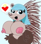 anthro big_breasts breasts female huge_breasts solo skeletonhearts comedy_central south_park porcupiney_the_porcupine woodland_critters_(south_park) mammal porcupine rodent hi_res