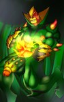 anthro elemental_manipulation fire fire_manipulation genitals green_body male muscular nipples nude penile_spines penis plant solo ninedlc99 ben_10 cartoon_network swampfire alien elemental_creature flora_fauna humanoid methanosian 5:8 hi_res