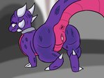 anus butt exposed female feral genitals horn purple_body purple_tail pussy scales solo tail maximilianofox activision mythology skylanders spyro_the_dragon cynder dragon mythological_creature mythological_scalie scalie 2024 4:3 colored digital_media_(artwork) flat_colors hi_res