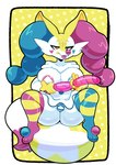 anthro balloon big_breasts breasts clothing clown female footwear inflatable legwear socks solo spread_legs spreading tail thick_thighs thigh_highs thigh_socks tongue tongue_out somescrub nintendo pokemon dizzy_(sugary_skye) blacephalon braixen generation_6_pokemon generation_7_pokemon hybrid pokemon_(species) ultra_beast absurd_res hi_res