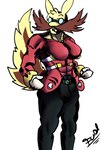 anthro cosplay cursed cursed_image eyewear facial_hair female goggles intersex mustache solo yellow_body fuseadrift sega sonic_the_hedgehog_(series) dr._eggman squizxy_(character) hi_res