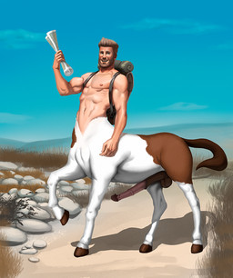 animal_genitalia animal_penis backpack balls beard cloud equine_genitalia equine_penis erection facial_hair genitals hooves male male_taur nipples penis sky smile solo kadel european_mythology greek_mythology mythology centaur equid equid_taur humanoid humanoid_taur mammal mammal_taur taur