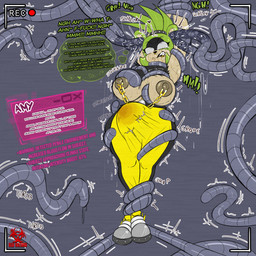 ahegao anthro belt big_breasts big_penis bite biting_lip black_lips black_lipstick blue_eyes bodily_fluids bottomwear breasts bulge chain_piercing clothing dialogue drooling duo ear_penetration ear_piercing ear_ring electronics erection erection_under_clothing facial_piercing footwear fur genitals green_body green_fur gynomorph hair huge_penis intersex lip_piercing lips lipstick looking_pleasured makeup monitor nipple_piercing nipples nose_piercing nose_ring offscreen_character pants penetration penis piercing ponytail raised_arms recording restrained ring_piercing saliva sex shirt shoes tan_body tan_nipples tan_skin tears tears_of_pleasure tentacle_sex tentacles text topwear under_boob redhazard idw_publishing sega sonic_the_hedgehog_(comics) sonic_the_hedgehog_(idw) sonic_the_hedgehog_(series) amy_rose surge_the_tenrec afrosoricid eulipotyphlan hedgehog mammal tenrec 1:1 english_text hi_res
