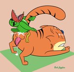 anal anal_penetration anthro balls beak big_tail blue_nose bodily_fluids clenched_teeth cum cum_in_ass cum_inside cum_on_ground cumshot duo ejaculation eyebrows eyes_closed feathers from_behind_position fur genital_fluids genitals green_body green_fur holding_tail interspecies long_tail looking_pleasured male male/male markings open_mouth orange_body orange_fur penetration penile_spines penis pointy_ears raised_head red_beak rounded_teeth sex size_difference stretching striped_body striped_fur striped_markings stripes tail tail_feathers teeth teeth_showing thick_eyebrows toothed_beak toothpick bob-jiggles disney teacher's_pet mr_jolly pretty_boy_(teacher's_pet) avian bird canary domestic_cat felid feline felis finch mammal oscine passerine tabby_cat absurd_res hi_res