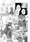 blush comic covering dialogue digital_media_(artwork) duo embarrassed english_text erection felid female feral floatzel fondling generation_4_pokemon genitals greyscale luxray male male/female mammal mikaduki_karasu monochrome nintendo nude penis pokemon pokemon_(species) rock rozelyn_the_floatzel_(mischievous-skunk) smile tail text