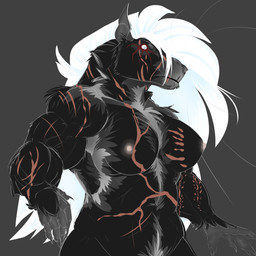 anthro big_breasts black_body black_fur blind breasts cropped_ears disability dominant dominant_female female fur hair intimidating_female intimidation mane mane_hair mature_female muscular muscular_female nipples nude scar scars_all_over solo standing villainess villainous white_body white_fur judaplex mythology canid canine hybrid mammal murid murine mythological_canine mythological_creature rat rodent werecanid werecanine werecreature werewolf 1:1 hi_res