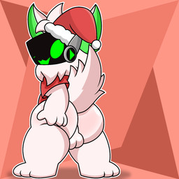 anthro balls big_butt butt butt_focus butt_grab christmas_clothing christmas_headwear clothing fur genitals hair hand_on_butt happy hat headgear headwear holidays huge_butt looking_at_viewer looking_back machine male nude open_mouth overweight overweight_anthro overweight_male protogen_visor santa_hat screen screen_face simple_background slightly_chubby slightly_chubby_anthro slightly_chubby_male smile solo text thick_thighs lyncario christmas tunrix_(lyncario) canid canine mammal protogen 1:1 digital_media_(artwork) hi_res