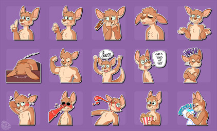 anthro bedroom_eyes blood blue_nose blush blush_lines bodily_fluids brown_nose chair countershade_armpits countershade_face countershade_neck countershade_torso countershading dialogue face_squish faceplant fluffy fluffy_chest food fur furniture gesture kissing male muscular narrowed_eyes nervous nervous_smile nosebleed popcorn popcorn_bucket seductive sheepish_smile shrug snerk speech_bubble squish sticker_pack stifled_laugh table tan_body tan_countershading tan_fur tired nowandlater i_guess that's_kind_of_hot west_of_heaven ych_(character) kangaroo macropod mammal marsupial meme genderfluid_(lore)