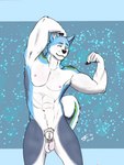 animal_genitalia anthro balls biceps canine_genitalia dustin_husky flexing fully_sheathed genitals male muscular nude pecs sheath solo cj_fauxx~ canid canine canis domestic_dog husky mammal nordic_sled_dog spitz 3:4 hi_res