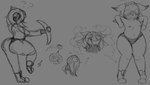 anthro blush butt clothing explosives flustered glistening glistening_body grenade male nerd panties pickaxe underwear weapon undnift epic_games fortnite jonner goblin humanoid 16:9 monochrome sketch_page widescreen