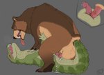 anal anal_penetration anatomically_correct anatomically_correct_cloaca anatomically_correct_genitalia anatomically_correct_penis animal_genitalia animal_penis anthro anthro_on_bottom anthro_on_feral anthro_penetrated anus arm_markings aroused balls belly bestiality big_balls big_penis biped blush blushing_profusely bodily_fluids braces breath brown_arms brown_body brown_ears brown_fur brown_hands brown_legs butt cheek_markings claws cloaca close-up cum cum_in_slit cum_inside cum_on_belly cum_on_body cum_on_butt cum_on_cloaca cum_on_ground cum_on_penis cum_on_self cum_on_tail cumshot duo ejaculation erection facial_markings feral feral_on_top feral_penetrating fur furry_tail genital_fluids genital_slit genitals green_body green_scales hair half-erect head_markings interspecies leaking_precum long_tail looking_pleasured lying male male/male male_anthro male_feral male_on_bottom male_penetrated male_penetrating male_penetrating_male mane mane_hair markings monotone_background monotone_body monotone_scales multicolored_body multicolored_fur mutual_penetration nude on_back on_bottom on_ground on_top open_mouth orgasm orgasm_face panting pawpads paws penetration penile penile_penetration penis penis_in_penis plantigrade precum quadruped rear_view scales scaly_tail sex sheath short_tail simple_background slit_penetration slit_play small_tail tail tail_fetish tail_in_ass tail_insertion tail_play tail_sex tan_balls tan_belly tan_body tan_fur teeth three-quarter_view tongue tongue_out urethral urethral_penetration ursine_genitalia ursine_penis benji_(artist) third-party_edit benji_alligator_(benji) kuruk_(character) alligator alligatorid bear brown_bear crocodilian grizzly_bear mammal reptile scalie ursidae ursine 2025 digital_drawing_(artwork) digital_media_(artwork) hi_res sketch