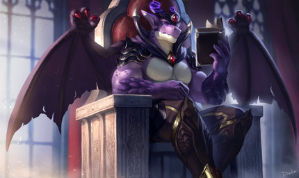 biped book detailed_background holding_book holding_object male membrane_(anatomy) membranous_wings muscular muscular_male purple_body purple_scales reading reading_book scales sitting solo wings drawller mythology dragon mythological_creature mythological_scalie scalie 2021 colored hi_res signature
