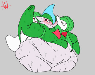 arm_grab arm_squish bedroom_eyes belly belly_grab belly_overhang belly_rolls big_belly big_cheeks blep blush blush_lines blushing_profusely bodily_fluids body_worship chest_spike chubby_cheeks dominant dominant_female dominant_humanoid double_chin embarrassed fat_arms fat_legs fat_rolls female frown grabbing_from_behind green_body green_hair grey_background groping_from_behind group hair hair_over_eye hug hugging_another hugging_from_behind larger_male larger_sub leg_rolls looking_at_another looking_back looking_back_at_another male male/female male_focus moobs morbidly_obese morbidly_obese_humanoid morbidly_obese_male musk narrowed_eyes not_furry obese obese_humanoid obese_male overweight overweight_humanoid overweight_male pouting pseudo_clothing raised_arm red_eyes reluctant seductive self-conscious simple_background size_difference smaller_female smile smirk smug spikes spikes_(anatomy) submissive submissive_humanoid submissive_male sweat sweaty_arms sweaty_belly sweaty_face sweaty_hips sweaty_legs sweaty_moobs sweaty_thighs tongue tongue_out trio weight_difference white_body wide_hips alt_for_fat_art nintendo pokemon gallade gardevoir generation_3_pokemon generation_4_pokemon humanoid pokemon_(species) 2023 digital_drawing_(artwork) digital_media_(artwork) flat_colors mixed_media signature
