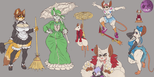 1990s_theme 90s_clothing anthro big_breasts blush blush_lines breasts clothing dress female frilly frilly_clothing heart_symbol imminent_sex larger_female maid_uniform male moon muscular muscular_female parasol propeller size_difference skateboard thick_thighs uniform vehicle wide_hips signirsol mina_the_hollower yacht_club_games beast_mina_(mina_the_hollower) mina_(mina_the_hollower) rhene_(mina_the_hollower) thorne_(mina_the_hollower) bat canid canine fox mammal mouse murid murine rodent 2:1 hi_res