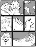 anime_nosebleed anthro bedding big_butt blanket blood bodily_fluids buckteeth butt butt_grab duo female freckles hand_on_butt hands_behind_head hug kissing lying male male/female muscular muscular_male nosebleed on_front saliva saliva_on_tongue teeth wide_hips rawhell jack_smith lake_smith humanoid lagomorph leporid mammal rabbit reptile scalie snake absurd_res hi_res monochrome