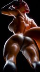 anthro anus back_muscles bodily_fluids breasts butt female genitals glistening glistening_breasts glistening_butt glistening_thighs humanoid_genitalia humanoid_pussy looking_at_viewer looking_back muscular muscular_female nude pussy side_boob solo sweat rileyfoxxo fem_riley_(rileyfoxxo) canid canine fox mammal red_fox true_fox 3d_(artwork) absurd_res blender_(artwork) digital_media_(artwork) hi_res