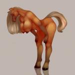 1:1 anthro areola baleinebleue bent_over bent_over_with_legs_held_straight big_breasts blonde_hair breasts brown_body brown_eyes brown_fur digital_media_(artwork) equid equine erect_nipples exposure_variation extended_arms female fur hair hands_on_knees hands_on_legs hands_on_own_knees hands_on_own_legs hands_on_own_thighs hands_on_thighs hanging_breasts holding_both_knees holding_both_legs holding_both_thighs hooves horse leaning_on_self legs_together looking_down mammal nipples nude shaded solo straight_legs
