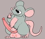 2022 alexclimax anthro balls big_penis erection genitals grey_body humanoid_hands mad_rat_dead male mammal mob_rat_(mad_rat_dead) murid murine navel nippon_ichi_software penis pink_nose rat rodent simple_background solo