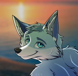 anthro beach male seaside solo sunset fur_rey zeremmy canid canine fox mammal absurd_res hi_res