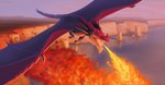 breath_powers cliffs elemental_manipulation feral fire fire_breathing fire_manipulation in_flight quadruped scales sea seaside tail water wings virensere mythology breghar_(drakengarth) dragon mythological_creature mythological_scalie reptile scalie