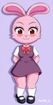 anthro clothing eyelashes female footwear fur pink_body pink_fur shoes thick_thighs wide_hips huitu_c fan_character lagomorph leporid mammal rabbit absurd_res hi_res