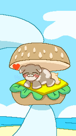 ambiguous_feral ambiguous_gender beach blush brown_body brown_fur burger character_prepared_as_food cheese cloud dairy_products duo eyes_closed feral food fur heart_symbol holding_burger holding_food holding_object lettuce mouthless neonate plant sand sea size_difference sky smile solo_focus tail vegetable water yellow_tail young young_ambiguous young_feral random-pixels fluffy_pony fluffy_pony_(species) mammal 2026 9:16 digital_media_(artwork) hi_res pixel_(artwork)