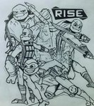 action_pose anthro clothed clothing grin group holding_melee_weapon holding_object holding_sword holding_weapon looking_at_viewer male melee_weapon pose smile sword weapon theblueberrycarrots inktober inktober_2023 rise_of_the_teenage_mutant_ninja_turtles teenage_mutant_ninja_turtles donatello_(tmnt) leonardo_(tmnt) michelangelo_(tmnt) raphael_(tmnt) alligator_snapping_turtle box_turtle ornate_box_turtle pond_slider red-eared_terrapin reptile scalie snapping_turtle softshell_turtle spiny_softshell_turtle terrapin turtle 2023 absurd_res hi_res traditional_media_(artwork) brother_(lore) brothers_(lore) sibling_(lore)