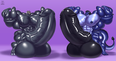 abs anthro armor balls barazoku big_bulge big_muscles black_balls black_hair black_horn black_nipples black_penis blue_body bulge genitals hair headgear helmet horn huge_bulge huge_muscles hyper hyper_bulge hyper_muscles male muscular muscular_anthro muscular_male muscular_thighs nipples penis regnar bandai_namco digimon mythology psych_hydra digimon_(species) dragon mythological_creature mythological_scalie scalie absurd_res hi_res