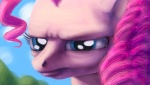 blue_eyes disappointed earth_pony equid equine female feral friendship_is_magic fur hair hasbro horse jonzye looking_at_viewer mammal my_little_pony pink_body pink_fur pink_hair pinkie_pie_(mlp) pony reaction_image solo ಠ_ಠ