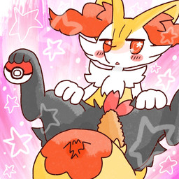 ambiguous_anthro ambiguous_gender anthro biped blush blush_stickers digitigrade dipstick_tail featureless_crotch food front_view looking_at_viewer lying markings nose_blush object_in_tail on_back pokeball shrimp_(food) simple_background snout solo spread_legs spreading star_polygon tail tail_markings triangle_mouth annyui0611 nintendo pokemon braixen canid generation_6_pokemon mammal pokemon_(species) 1:1 2022 digital_drawing_(artwork) digital_media_(artwork) hi_res japanese_description translated_description