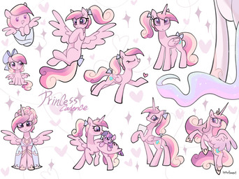 babysitter clothing crown dress female feral hair headgear heart_symbol horn ponytail solo sparkles wings young petaltwinkle friendship_is_magic hasbro my_little_pony mythology princess_cadance_(mlp) princess_celestia_(mlp) twilight_sparkle_(mlp) equid equine mammal mythological_creature mythological_equine winged_unicorn hi_res