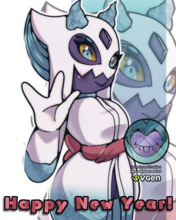 female gesture monster_girl_(genre) solo waving waving_at_viewer waving_hand madjoker asian_mythology east_asian_mythology japanese_mythology mythology nintendo pokemon fan_character froslass generation_4_pokemon ghost pokemon_(species) spirit yokai yuki-onna hi_res