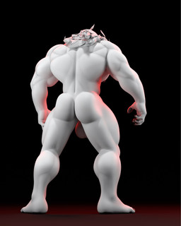 abs anthro balls biceps fur genitals male muscular muscular_anthro muscular_male nude pecs red_eyes solo white_body white_fur leodamodeler leothemodeler leodamodeler_(modeler) thokk_(invincible) alien dornian felid lion mammal pantherine hi_res