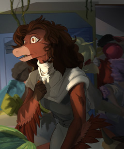 5_fingers anthro arm_feathers blood bodily_fluids brown_body brown_eyes brown_hair brown_scales detailed_background eyelashes feathers female fingers group hair inside jewelry locker long_hair long_tail male mass_shooting necklace open_mouth scales school_hallway spiked_tail spikes spikes_(anatomy) tail half-coco cavemanon_studios goodbye_volcano_high ko_op_(game_developer) snoot_game anne_frank_(snoot_game) daria_(blindsight) erin_(snoot_game) fan_character naomi_(gvh) sage_(gvh) stella_(gvh_beta) stephanie_(snoot_game) archaeopteryx dinosaur dromaeosaurid feathered_dinosaur feathered_scalie hadrosaurid microraptor ornithischian ornithopod parasaurolophus prehistoric_species reptile saurischian scalie stegosaurian stegosaurus theropod thyreophoran 2024 absurd_res digital_drawing_(artwork) digital_media_(artwork) hi_res