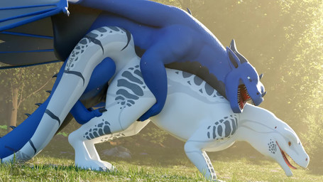 animal_genitalia animal_penis blue_body duo erection female female_feral female_penetrated feral feral_on_feral feral_penetrated feral_penetrating feral_penetrating_feral forest from_behind_position genitals humping interspecies knot knotted_penis male male/female male_feral male_penetrating male_penetrating_female mounting nude outside penetration penile penile_penetration penis penis_in_vagina perching_position plant pupils quadruped ridged_penis scales sex side_view slit_pupils standing_on_hock tail teeth thrusting tree vaginal vaginal_penetration white_body wings thatman jinnoaka_(modeler) european_mythology mythology syrazor xaria_(thatman_23) dinosaur dragon interceptor mythological_creature mythological_scalie prehistoric_species reptile saurischian scalie theropod western_dragon 16:9 3d_(artwork) 3d_animation animated blender_(artwork) blender_cycles_(artwork) digital_media_(artwork) hi_res huge_filesize loop no_sound short_playtime video widescreen