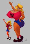 anthro big_breasts big_butt blonde_hair breasts butt erect_nipples female hair huge_breasts larger_female lips nipples pose size_difference solo thick_lips thick_thighs wide_hips olozva activision crash_bandicoot_(series) tawna_bandicoot bandicoot mammal marsupial hi_res