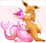 anthro areola breast_play breast_suck breasts duo female female/female fingering frill_(anatomy) genitals hair heart_symbol neck_tuft nipple_fetish nipple_play nipple_suck nipples pussy sucking tail tuft littleboehn_(artist) nintendo pokemon eevee eeveelution generation_1_pokemon pokemon_(species) shiny_pokemon vaporeon colored hi_res