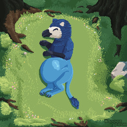 abdominal_bulge belly belly_play big_belly detailed_background feral feral_pred forest forest_background fully_inside nature nature_background open_mouth plant solo struggling struggling_prey sunbathing tail tree unwilling_prey vore happers mythology avian gryphon mythological_avian mythological_creature 1:1 animated digital_media_(artwork) pixel_(artwork) pixel_animation