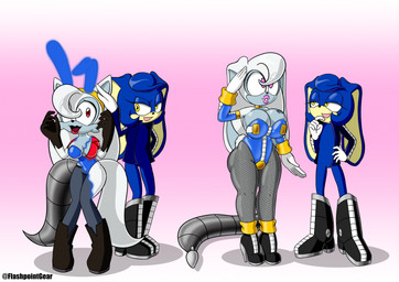2_tails anthro armwear barcode barcode_tattoo big_breasts bimbofication blue_body blue_clothing blue_fur blue_hair blue_latex blue_leotard boots breast_expansion breast_tattoo breasts bunny_costume clothed clothed_anthro clothed_female clothing costume cybernetic_limb cybernetic_tail cybernetics duo expansion fake_ears fake_rabbit_ears featureless_crotch female femboy fishnet_clothing fishnet_leggings fishnet_legwear footwear fur gesture gloves grey_body grey_fur hair handwear high_heels hip_expansion hypnosis jacket latex latex_armwear latex_clothing latex_leotard leggings legwear leotard lipstick long_ears machine makeup male male/female mind_control multi_tail multicolored_body multicolored_fur pink_eyes pink_lipstick red_eyes red_lipstick salute shoes species_transformation tail tattoo topwear transformation two_tone_body two_tone_fur white_body white_clothing white_fur white_gloves white_hair white_handwear yellow_eyes flashpointgear fan_character flashy_the_rabbit terri_the_fox canid canine cyborg fox lagomorph leporid mammal rabbit hi_res female_(lore)