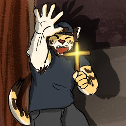 5_fingers anthro armpit_hair backwards_baseball_cap backwards_hat baseball_cap body_hair bottomwear christian_cross christian_symbol clothing cross crucifix eyes_closed fingers hat headgear headwear humor male open_mouth pants religion religious_symbol shadow short solo inkstripes_jc christianity felid mammal pantherine tiger 1:1 meme reaction_image