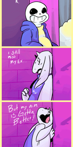 animated_gif anthro bone clothing duo female fur horn humor joke laugh long_ears male robe skeleton text text_background white_body white_fur psibunny undertale undertale_(series) sans_(undertale) toriel animated_skeleton boss_monster_(undertale) bovid caprine mammal undead 2015 animated animated_comic better_version_at_source comic digital_media_(artwork) english_text hi_res short_playtime
