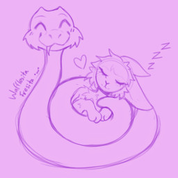 anthro cute_fangs duo ears_back fangs female feral forked_tongue hug living_tail male paws pivoted_ears sleeping smile snake_tail tail teeth tongue unusual_anatomy unusual_tail wafflesita_(artist) disney zootopia gary_de'snake judy_hopps european_rabbit lagomorph leporid mammal oryctolagus pit_viper rabbit reptile scalie snake viper 1:1 absurd_res digital_drawing_(artwork) digital_media_(artwork) hi_res