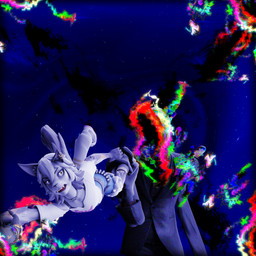 anthro clothing duo ear_piercing female fur grey_body grey_fur hair heterochromia intersex intersex/female piercing static tail kigerlynn epic_games fortnite wolfie_(fortnite) canid canine canis humanoid mammal unknown_species wolf 1:1 2026 3d_(artwork) absurd_res digital_media_(artwork) hi_res
