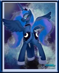 2012 abstract_background anus blue_body blue_eyes blue_feathers blue_hair blush butt buttercup_saiyan cosmic_hair cutie_mark dark_nek0gami equid equine ethereal_hair feathered_wings feathers female feral friendship_is_magic full_moon gamicross genitals hair hasbro hi_res hooves horn long_hair looking_at_viewer looking_back mammal moon multicolored_hair my_little_pony mythological_creature mythological_equine mythology naughty_face night presenting presenting_hindquarters princess_luna_(mlp) purple_hair pussy raised_tail rear_view simple_background smile solo sparkles standing starry_hair tail winged_unicorn wings
