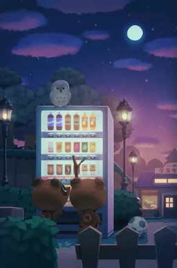 anthro backpack brown_body brown_fur detailed_background duo feral fur identical_twins moon night outside text saino_(artist) animal_crossing nintendo timmy_nook tommy_nook avian bird canid canine mammal owl raccoon_dog tanuki 2021 animated japanese_text no_sound short_playtime video brother_(lore) brothers_(lore) sibling_(lore) twins_(lore)